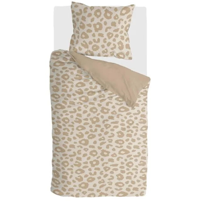 BYRKLUND Dekbedovertrek Animal Spots - 140x220 - 100% Polyester - Bruin / Grijs