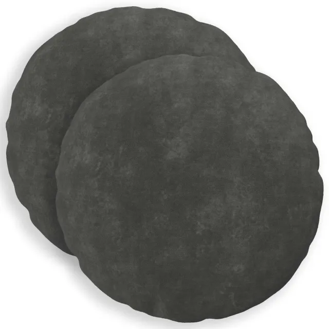 vidaXL Kussensloop 2 st HEERLEN Antraciet Dia. 60 cm Microfiber Fleece Anthraciet