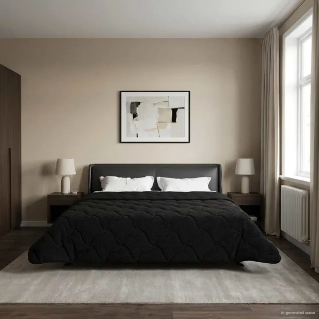 vidaXL Zomer Dekbed 260 x 220 cm Zomer Zwart