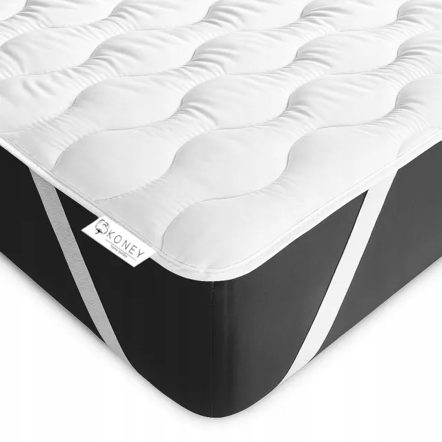 Koney Matrasoplegger 200 x 220 cm - HCS-vulling 300 g/m² - hoekelastieken Wit