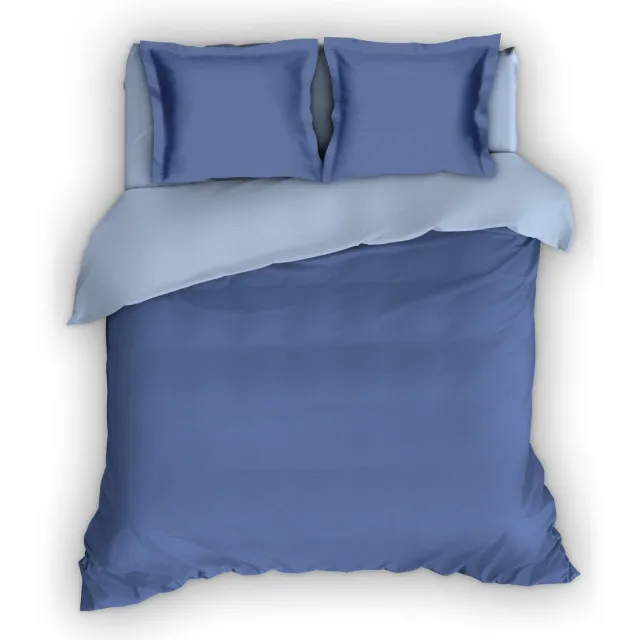 Romanette Comtesse flanel dekbedovertrek - Jeans/Blue - Lits-jumeaux (260x200/220 cm + 2 slopen) Blauw