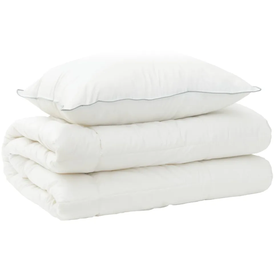 vidaXL Dekbed en Kussen Set 2 st 137x200 cm 4 seizoenen 300 GSM Wol wit, foto 4