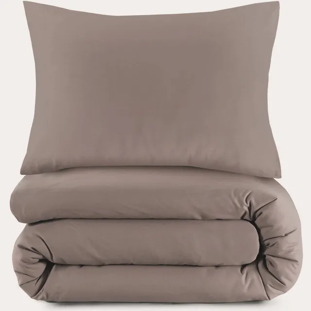 NOUS Kids basis dekbedovertrek kinderbed - taupe (120x150 cm)