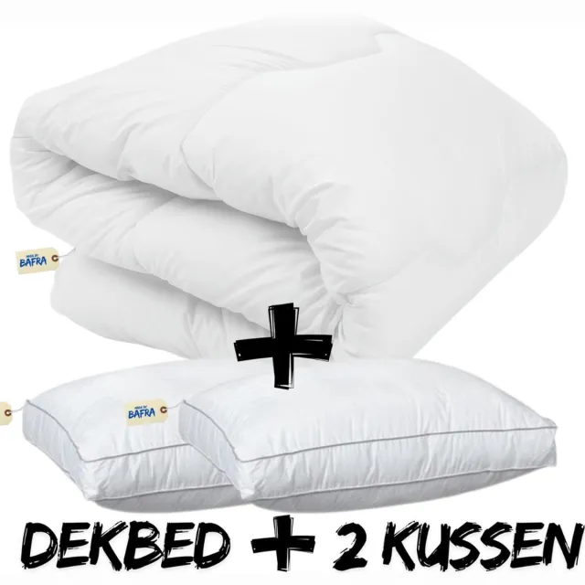 Bafra dekbed set - All Year Dekbed - Dekbed met hoofdkussen - Antiallergische Dekbed 200x200 cm - Box hoofdkussen - Ultra soft imitatie dons wit