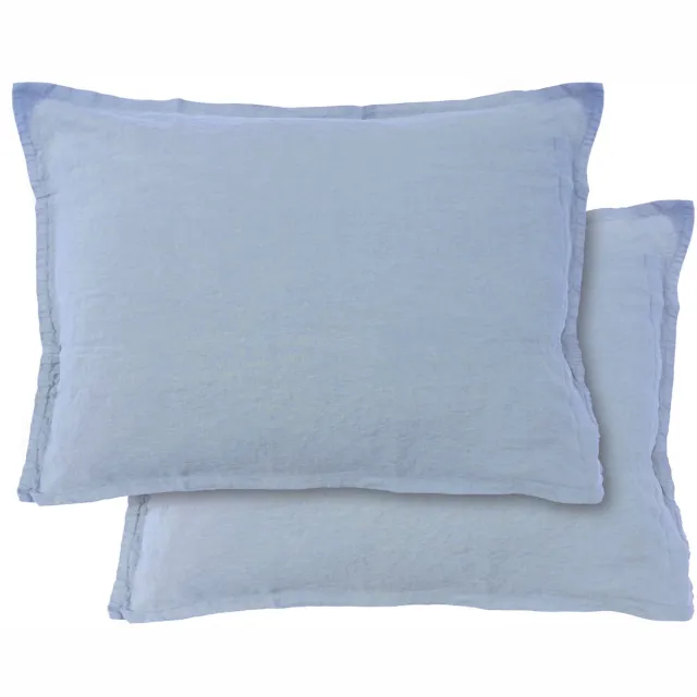 Matt & Rose Set Kussenslopen Blue Orage - (2x) 50 x 70 cm - 100% Linnen Blauw