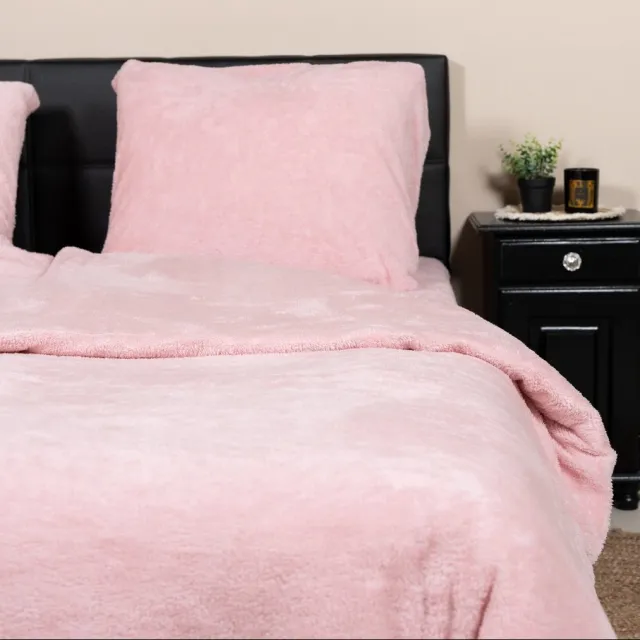 decoware teddy fleece - kussensloop - roze - per stuk - 60x70 cm