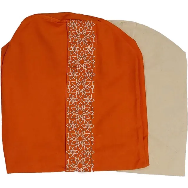 Samarali Premium Yoga Bolster Hoes - Oranje - Biologisch Katoen - 20x20x66 cm - Rond voor Comfort Orange