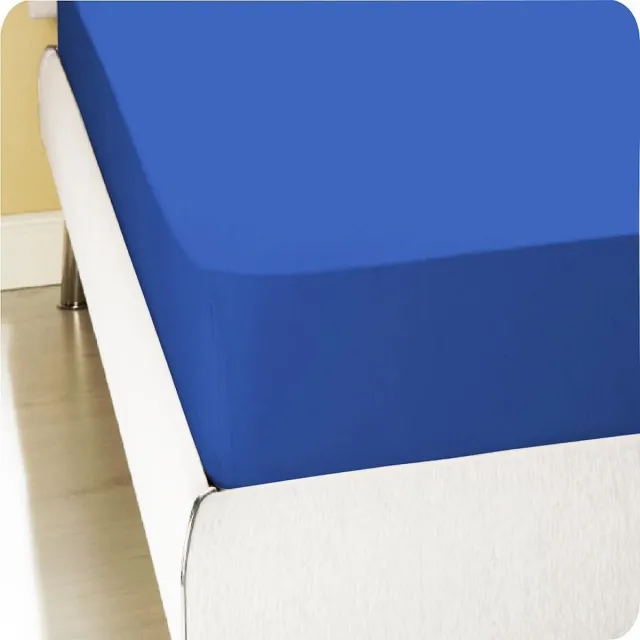 Homéé® Hoeslaken Jersey stretch royal blauw 120x200/220 +30 cm twijfelaar bed 100% katoen‎
