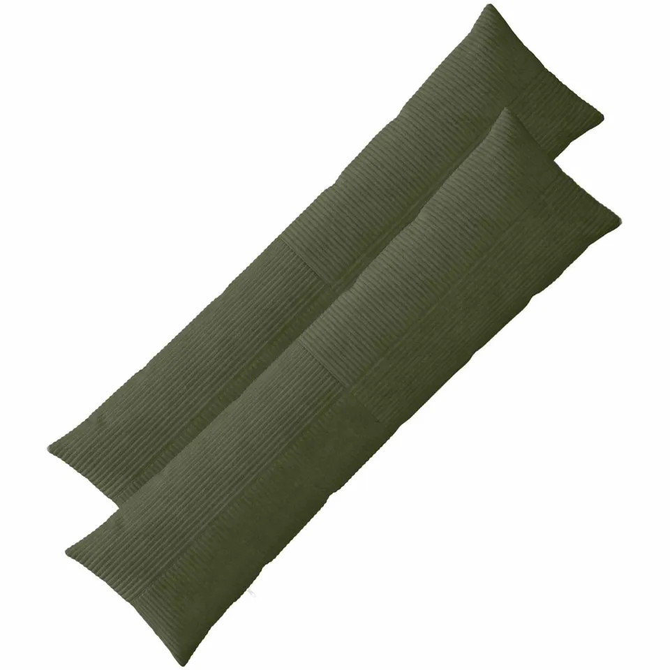 vidaXL Kussensloop 2 st ALMELO Groen 40 x 145 cm corduroy, foto 3