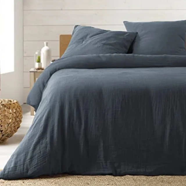 KGS Promolinge Katoenen gaas bedset 240 x 220 cm blauw