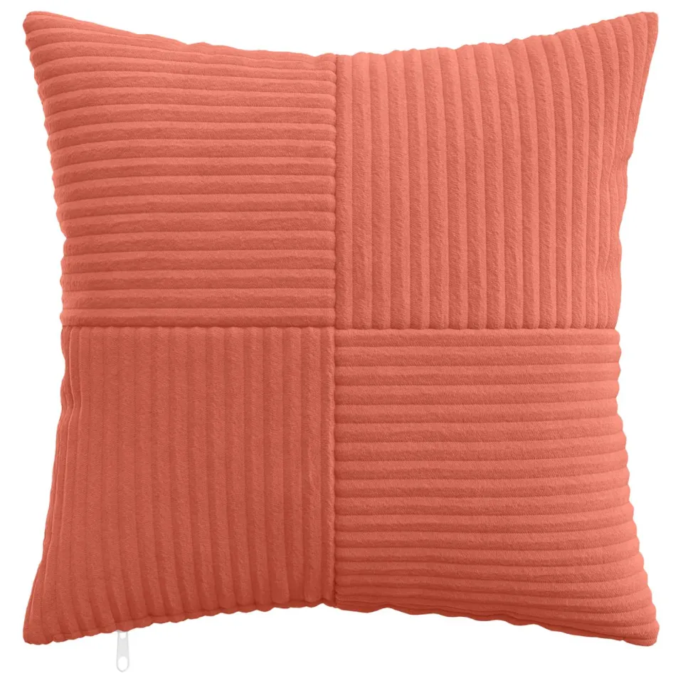 vidaXL Kussensloop 2 st ALMELO Rood-oranje 45 x 45 cm corduroy