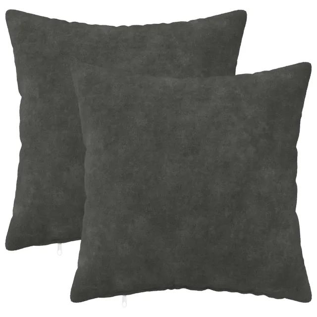 vidaXL Kussensloop 2 st HEERLEN Antraciet 40 x 40 cm Microfiber Fleece Anthraciet