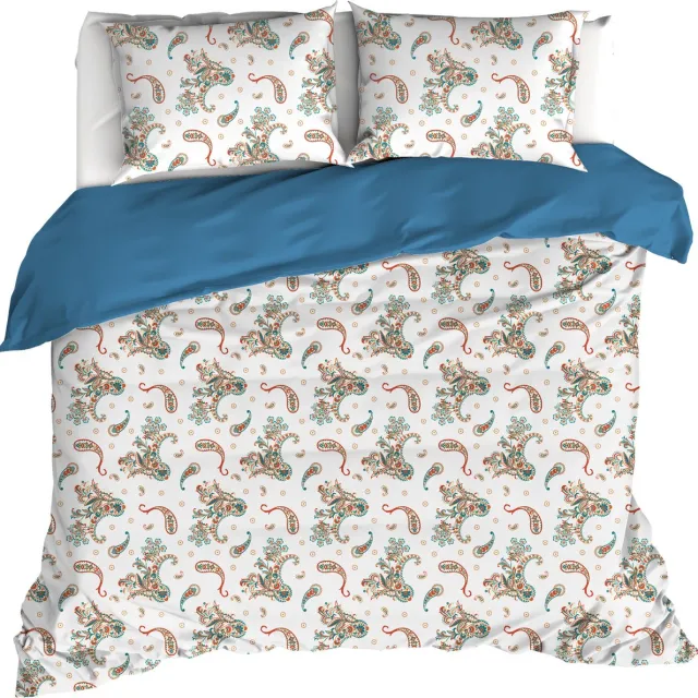 De Witte Lietaer Dekbedovertrek Sybil, Maroccan Blue - 240 x 220 - Katoen Percal Multi