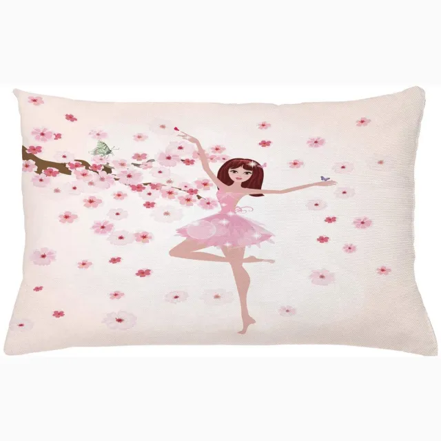 ABAKUHAUS Kussenhoes Ballett Sakura – 65x40 cm – Multicolor – Dubbelzijdig Rose