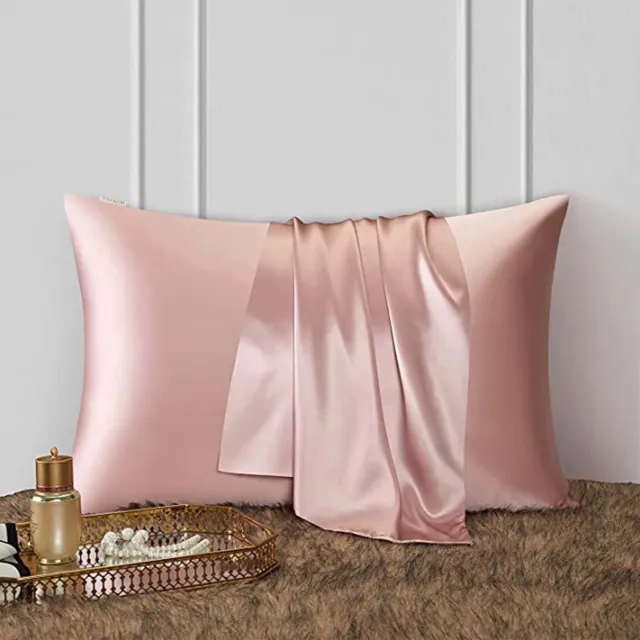 Ulisem Zijden Kussensloop Queen Size - Set Van 2 - Verborgen Rits - Mulberry Zijde - Licht Luxe Stijl - Anti-Rimpel - Drukverlichtend - Ademend - Champagne Roze - 3-in-1 - Beddengoed - Kussenovertrek