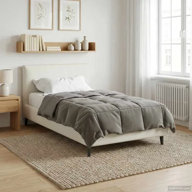 vidaXL Winter Dekbed 155 x 220 cm Winter Microfiber (100% polyester) Lichtgrijs