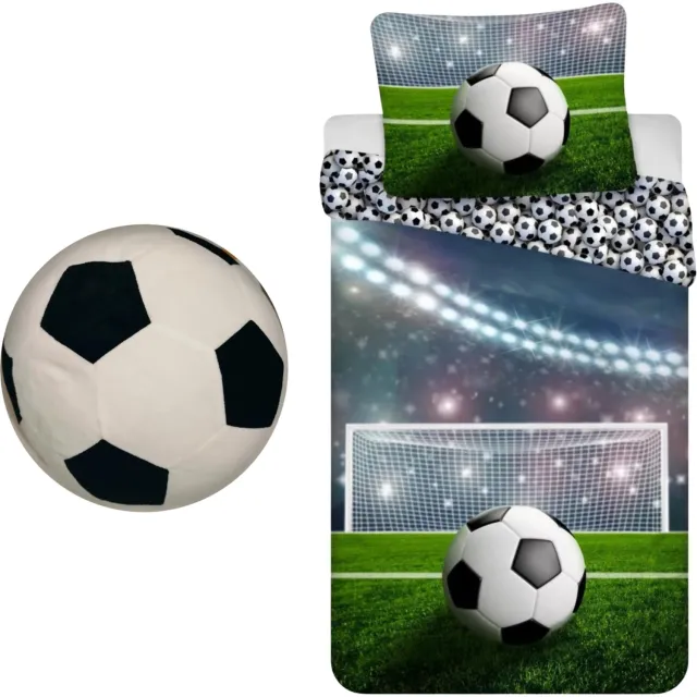 Brandmac Voetbal slaapkamerset; Junior dekbedovertrek en voetbal kussen Dekbed set