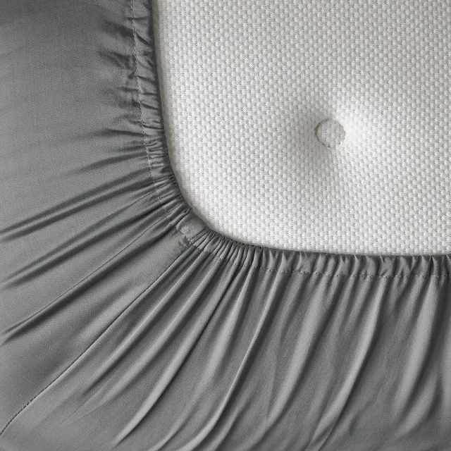 KOALA HUG Hoeslaken 100% Tencel lyocell satijn, leisteen grijs 160x200x30 – Temperatuurregulerend | Ventilerend & Absorberend | Anti-allergie & Hypoallergeen | Frisruikend | Zacht voor huid & haar | 100% Plantaardig | Plasticvrij leisteengrijs