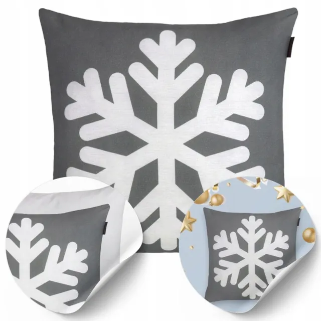 DOMAREX Kerst Kussenhoes 43x43cm Katoen Decoratie voor Feestdagen Grijs