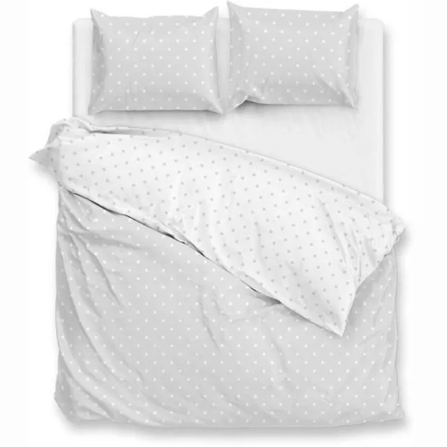 Zohome Dekbedovertrek Punta Di Cotone - Grijs - Dekbedhoes van 100% Katoen - Punten - 2 slopen 60/70 cm Stone Grey