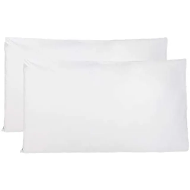 PromoHome Set van 2 Witte Kussenslopen 100% Katoen 50x80 CM - Hypoallergeen Zaksluiting Ademend Beddengoed Standaard Maat