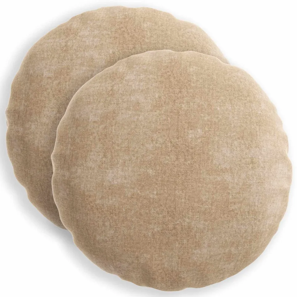 vidaXL Kussensloop 2 st HEERLEN Taupe Dia. 30 cm Chenille Stof, foto 3