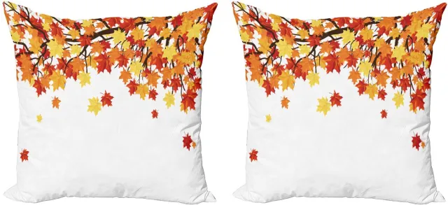 ABAKUHAUS Decoratieve kussenhoezen voor de herfst, set van 2, romantisch herfstthema, 50x50 cm, meerkleurig