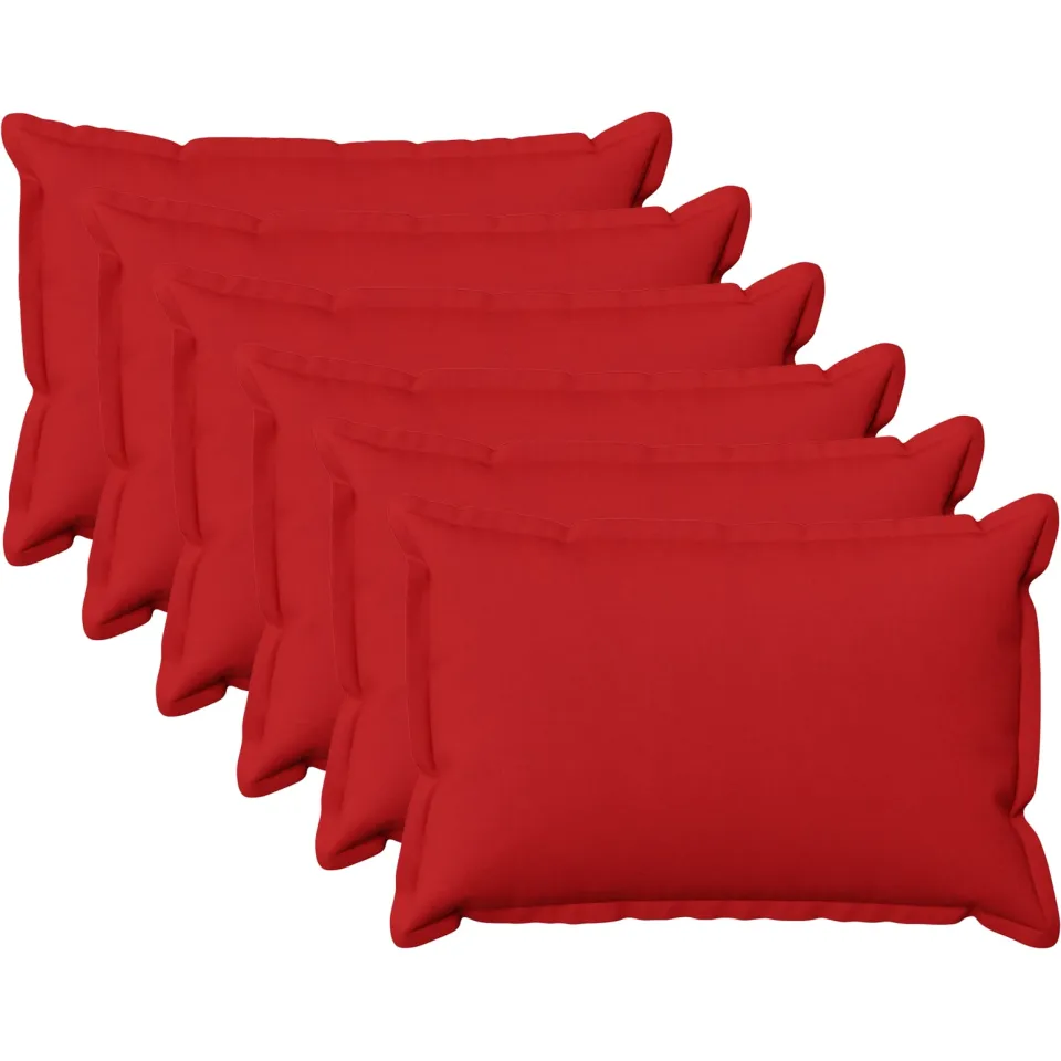 vidaXL Kussensloop 6 st HOUTEN Rood 50 x 80 cm Faux Linnen, foto 3