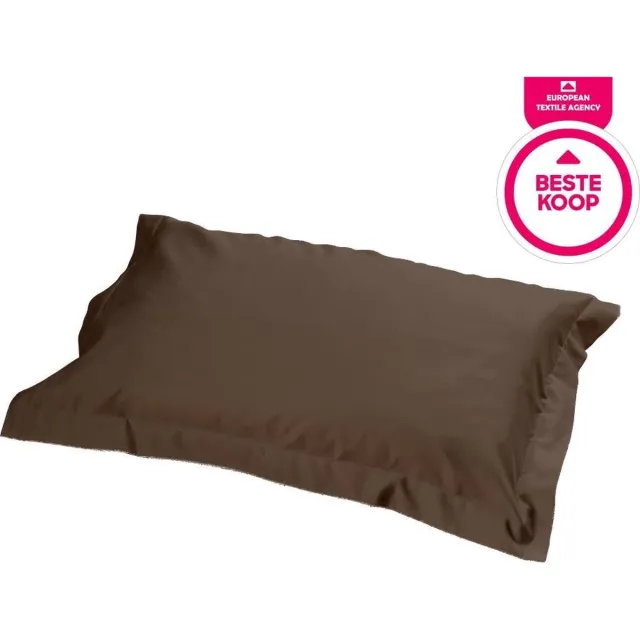 SENZATIONE 100% Katoen Satijn 1x Oxford Kussensloop met Volant 60x70+20+5 cm NOUGAT