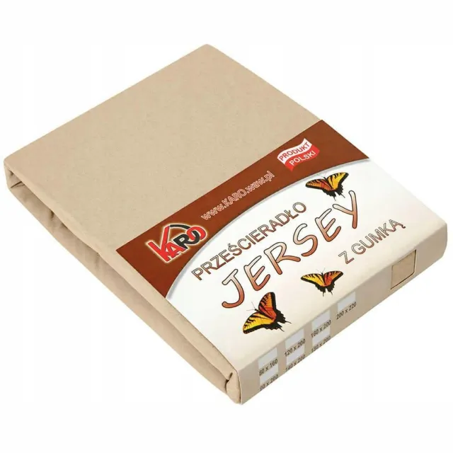 karo Jersey Hoeslaken met Elastiek 160x200 cm Beige - Zacht & Duurzaam