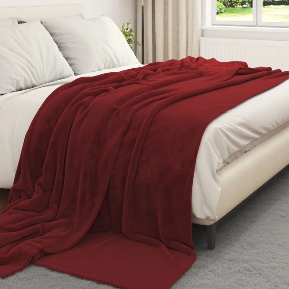 vidaXL Kleden 6 st Bordeaux Rood 240 x 220 cm 8,24 kg Fleece, foto 3