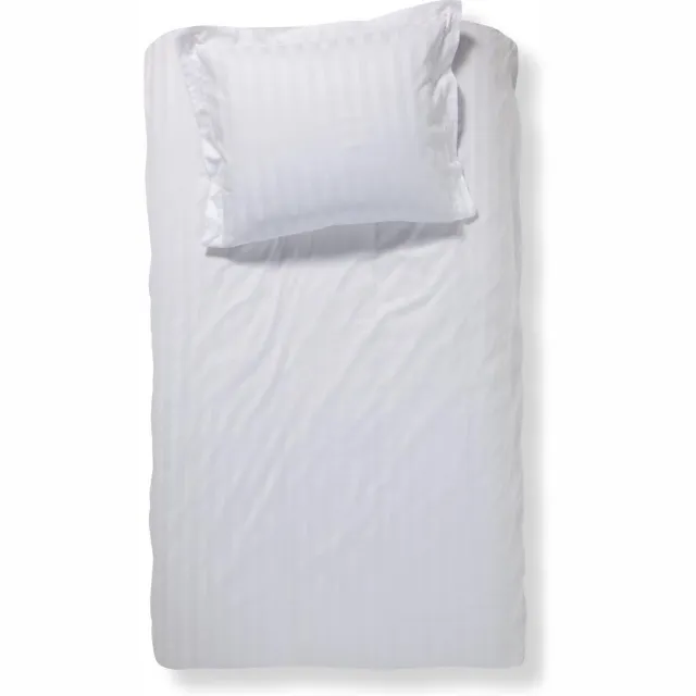 Damai Linea - Dekbedovertrek - Eenpersoons - 140 x 200/220 cm - Wit + 1 kussensloop 60x70