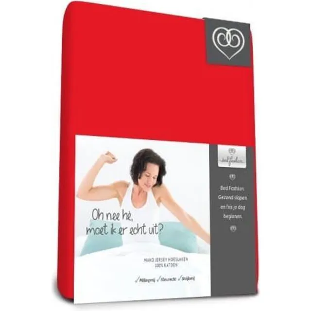 Bed-Fashion Mako Jersey Topdek hoeslakens 90 x 220 cm rood