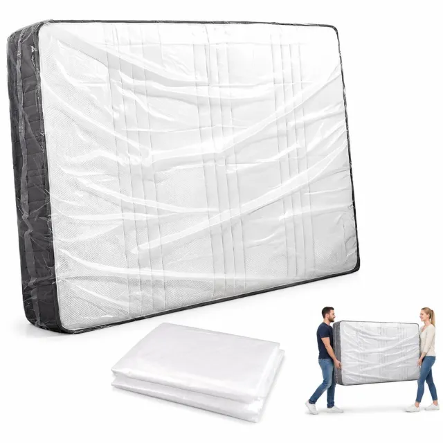 VHV Matrashoes verhuizing - Transparante beschermhoes 180 x 200 x 30 cm - PE hoes tegen vuil en stof - Voor opslag en transport