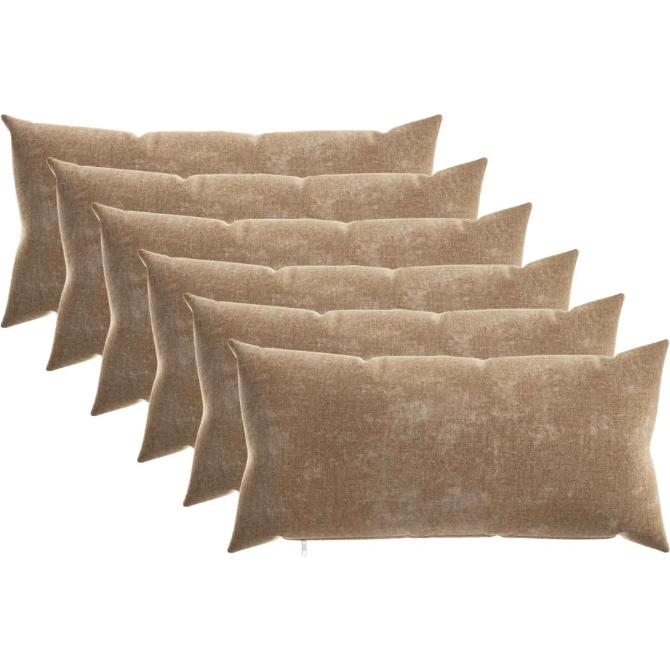 vidaXL Kussensloop 6 st HEERLEN Bruin 40 x 80 cm Chenille Stof, foto 3