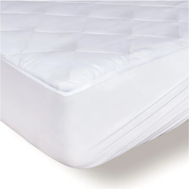 Famanu Gewatteerde matrasbeschermer 160x200 cm met elastiek rondom en een hoogte tot 40 cm ademend en comfortabel ideaal voor het beschermen van uw matras Wit