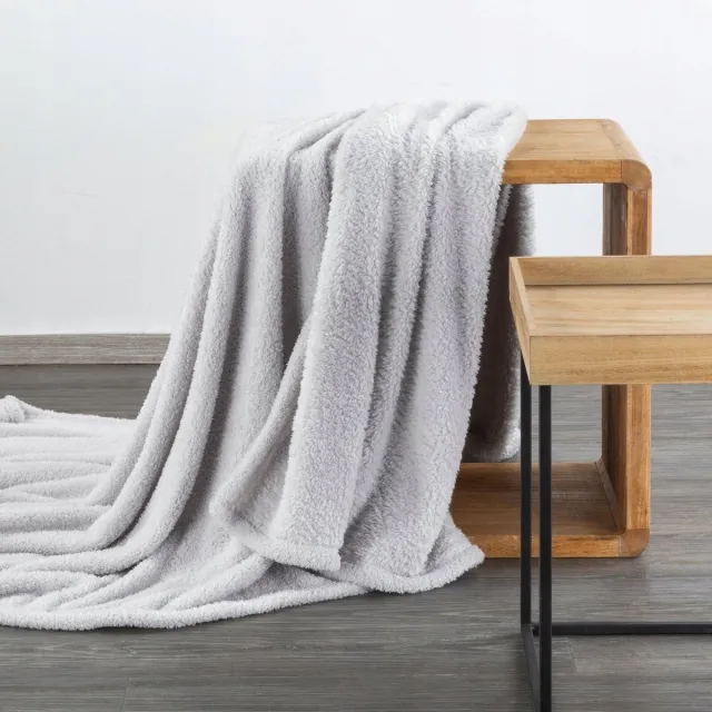 Eurofirany Zachte Pluche Deken Mikrofiber 70x160cm - Warm & Knus srebrny
