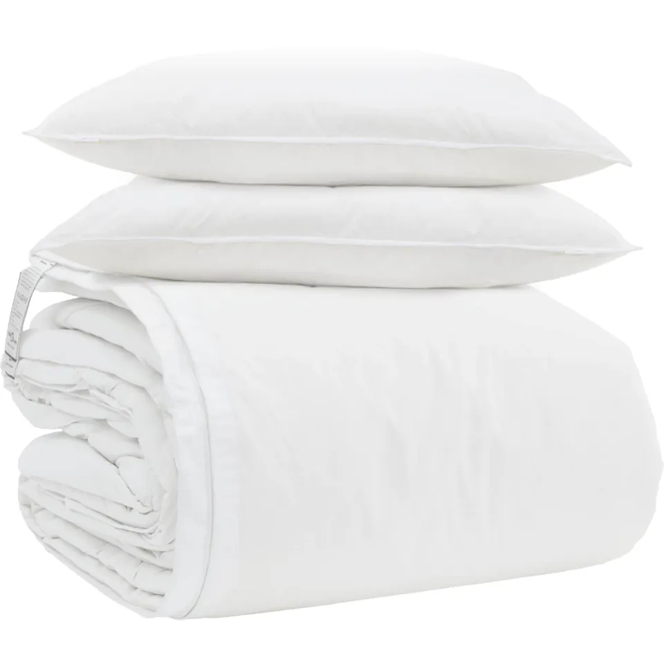vidaXL Dekbed Set met kussen 3 st Wit Donsveertjes, foto 3