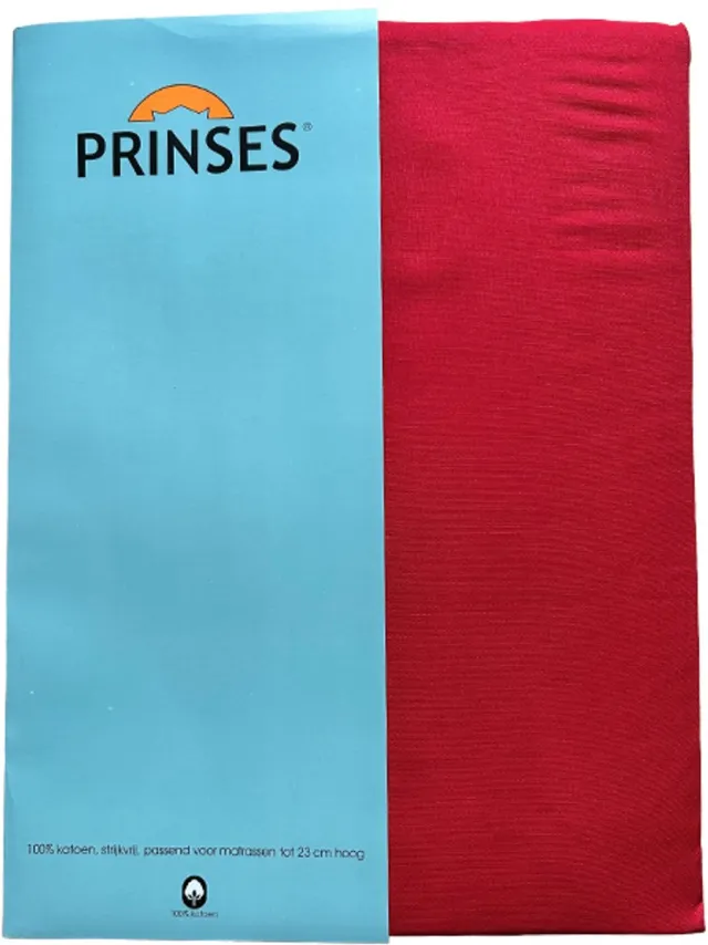Prinses Katoenen Hoeslaken - 100% Katoen - 80x200 cm - Eenpersoons - Hoekhoogte Max 23 cm - Red Stone - Comfortabel & Ademend - Restant Actie!