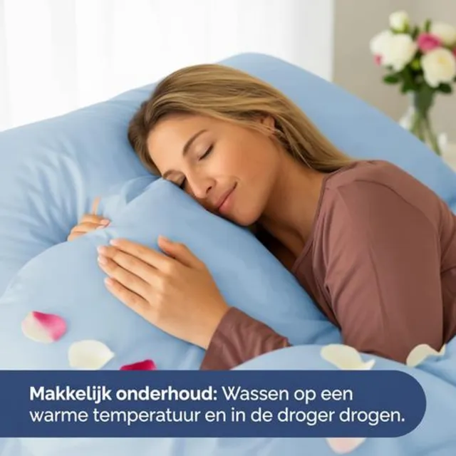 Arvion Dekbedovertrekset 240x220 cm - 3-delig - Microvezel - Lichtblauw - Ritssluiting - OEKO-TEX