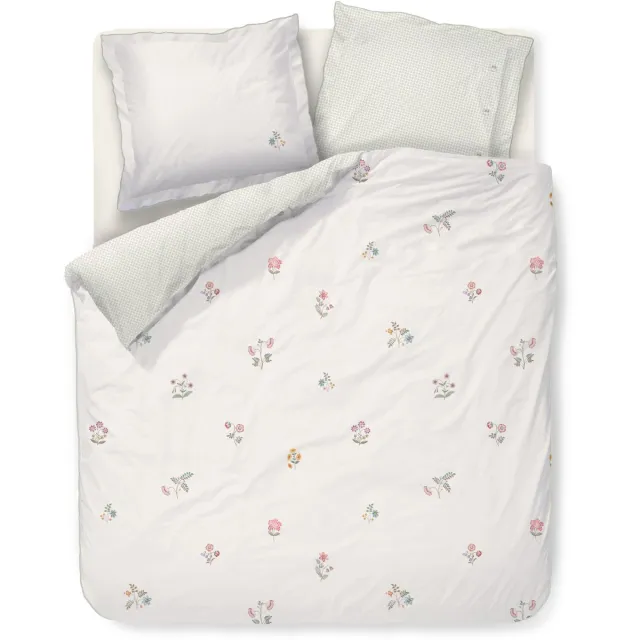 Pip Studio Mughal Flower dekbedovertrek - Lits-Jumeaux XL - 260 x 200/220 cm - Gebroken wit