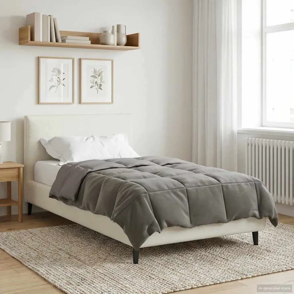 vidaXL Vol jaar dekbed 140 x 200 cm Microfiber (100% polyester) lichtgrijs, foto 4