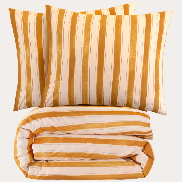 NOUS Living katoenen dekbedovertrek 2-persoons (200x220 cm) Oranje