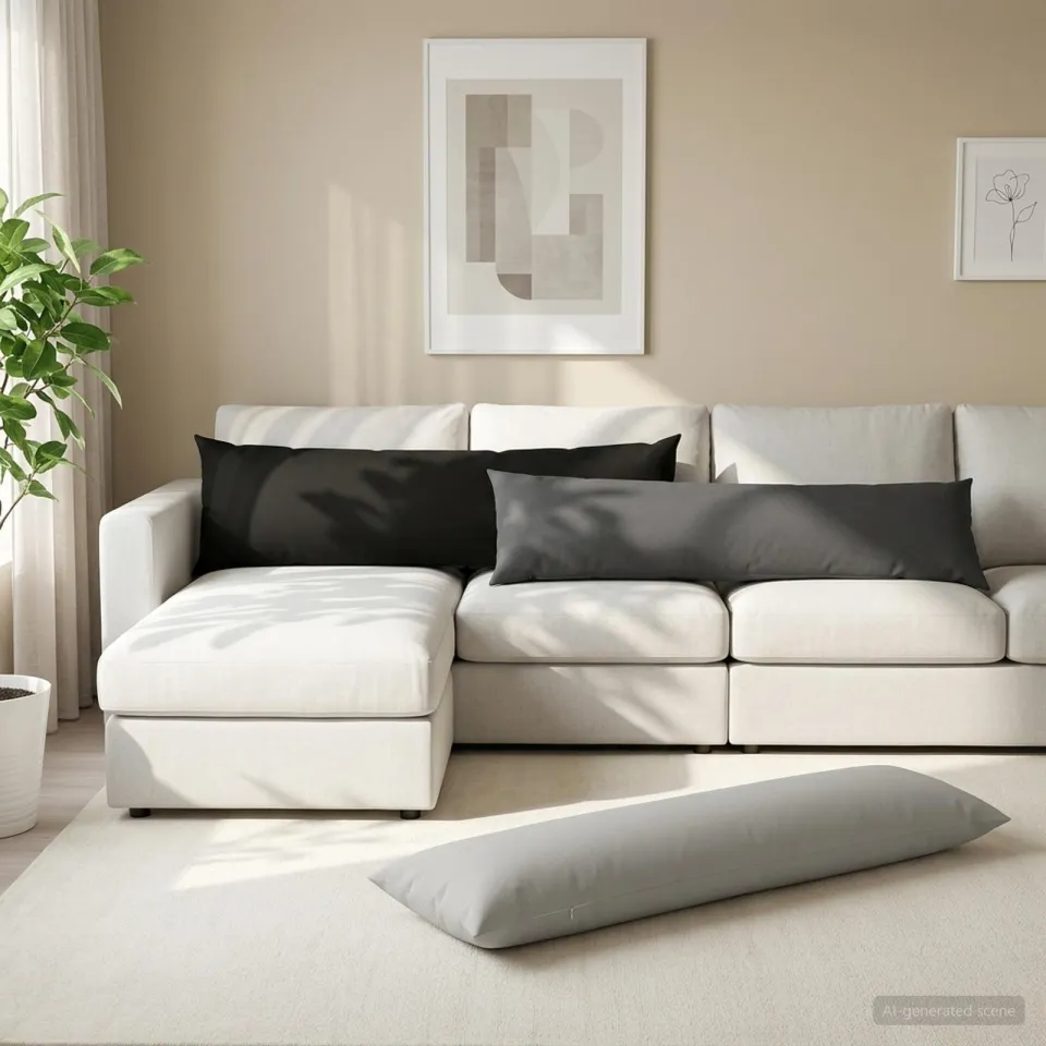 vidaXL Kussensloop HEERLEN Antraciet 40 x 145 cm Polyester, foto 3