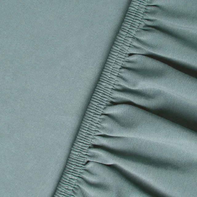 kayori Shizu Topper Hoeslaken Jersey - 140-160x200-220cm - Matrasdikte 12 cm - Biologisch Katoen - Zeeblauw