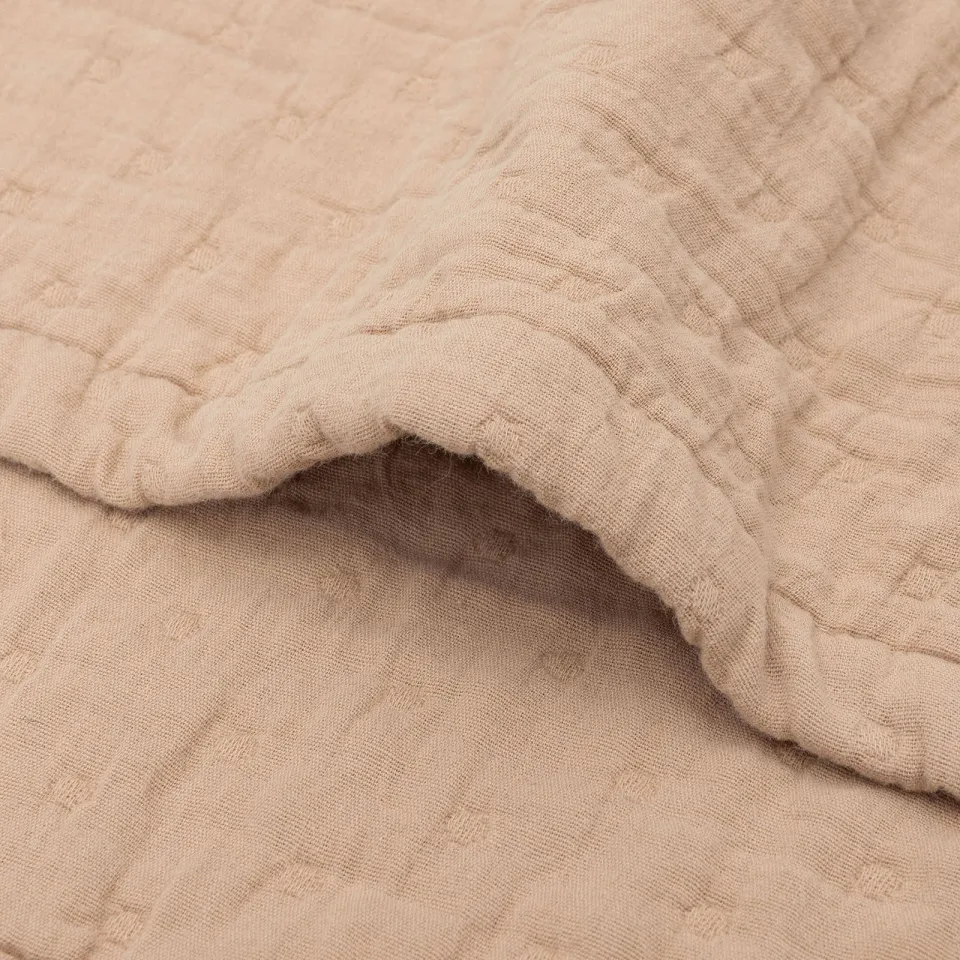 Jollein hydrofiele wiegdeken Jacquard biscuit bruin, foto 4