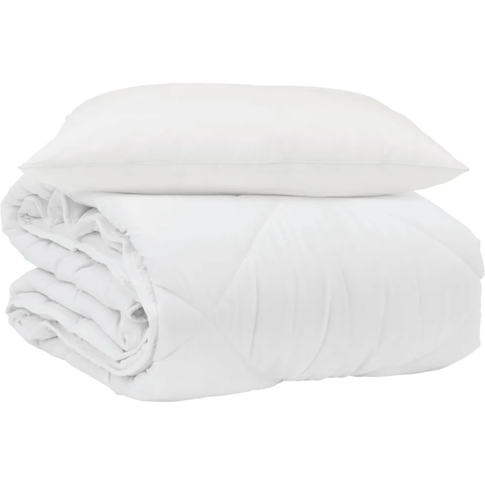 vidaXL Zomer Dekbed met kussen 2 st Wit Microvezel, foto 3