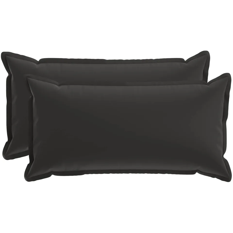 vidaXL Kussensloop 2 st HOUTEN Zwart 40 x 80 cm Polyester