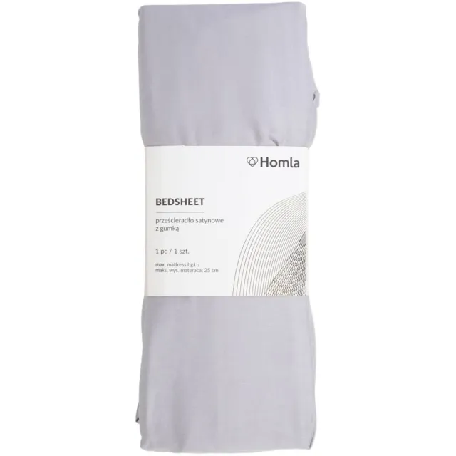 Homla Grey Satin Sheet - 180x200 cm - DANIELLE
