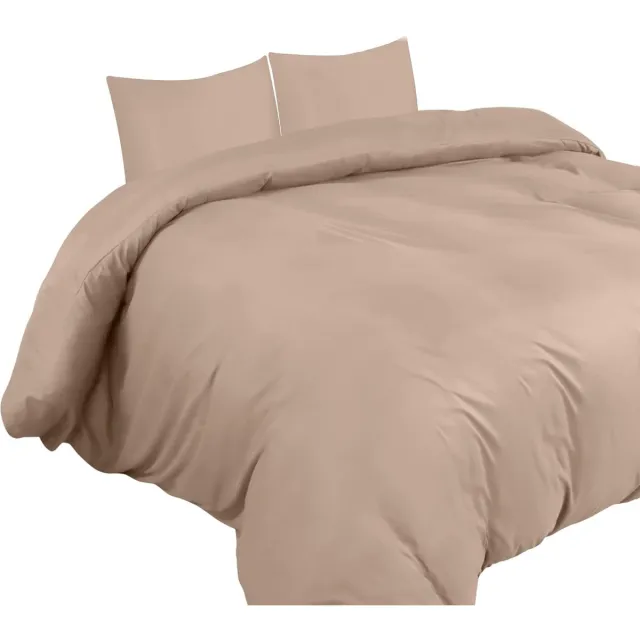 Famanu Dekbedovertrek Set - Zachte Microvezel Dekbedovertrek 240x220cm met Kussenslopen 65x65cm - Beddengoed Dekbedovertrek Set - Beige
